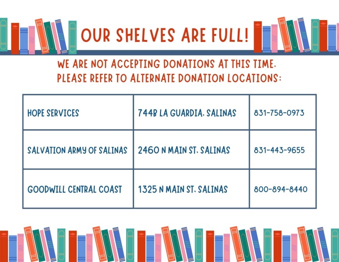 Alternate Donation Locations such as Goodwill