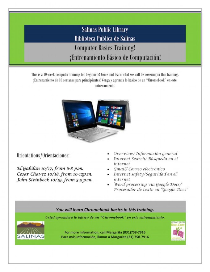 Computer Basics Training flyer