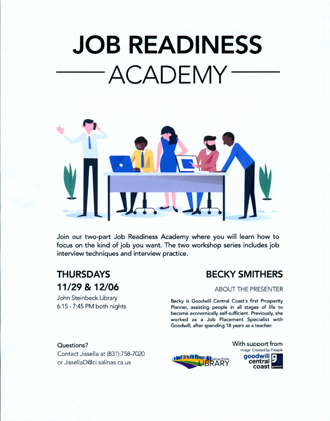 JSL Job Readiness Academy | Salinas Public Library
