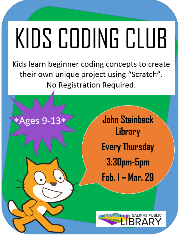 JSL Kid's Coding Club | Salinas Public Library