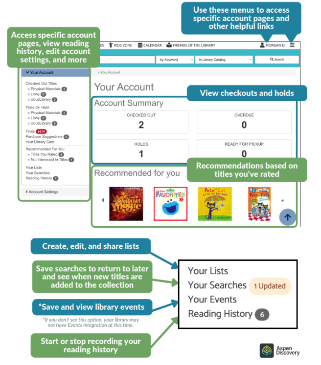 Account Options in Aspen Discovery