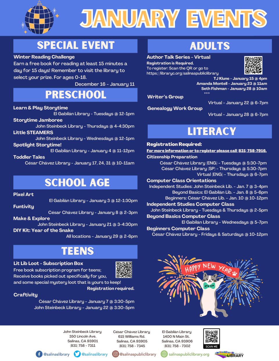 Library Events for January 2025